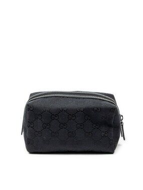 Gucci Makeup Pouch Black GG Canvas